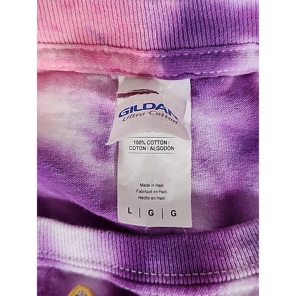 Tie Dye Hipster Unicorn Purple Pink Glitter Graphic Large T Shirt Fantasy Magic - Picture 10 of 10
